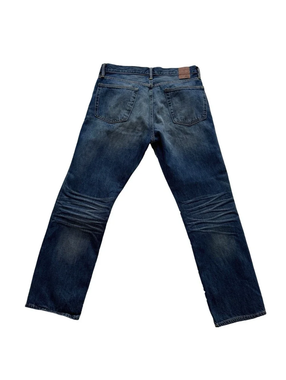 Gap 1969 Straight Fit Jeans Men’s 34x30 Dark Wash Whiskered Distressed Denim